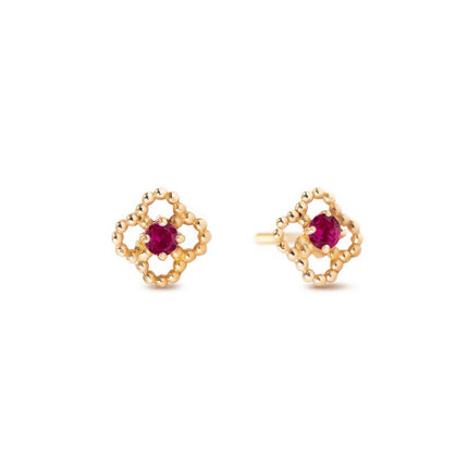 Mini Gemstone Flora Studs Ruby