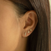 Bezel Stud Earrings