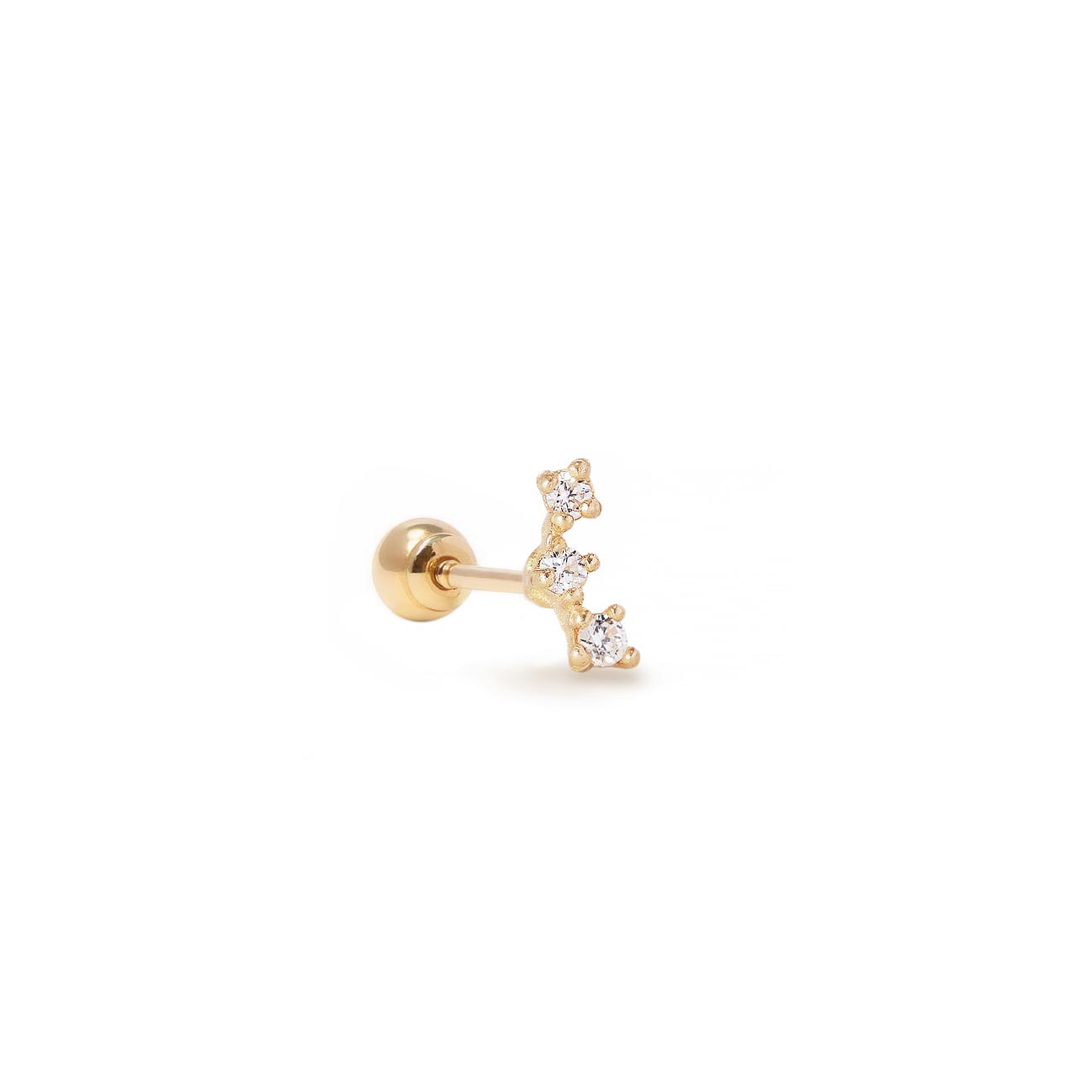 U-Shaped Earring Claw Gold and Silver Ear Hook Clip Earrings Irregular Crystal Stud Earrings for Women
