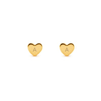 Tiny Heart Initial Studs