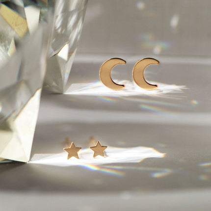 Crescent Moon Studs