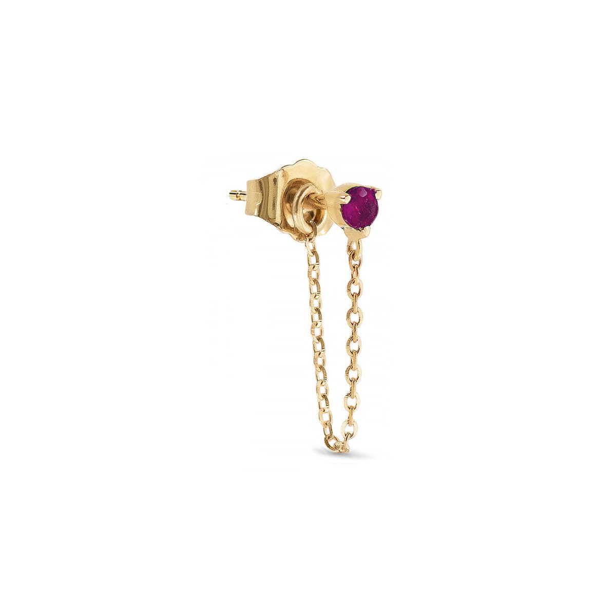 Single Chain Earring Ruby