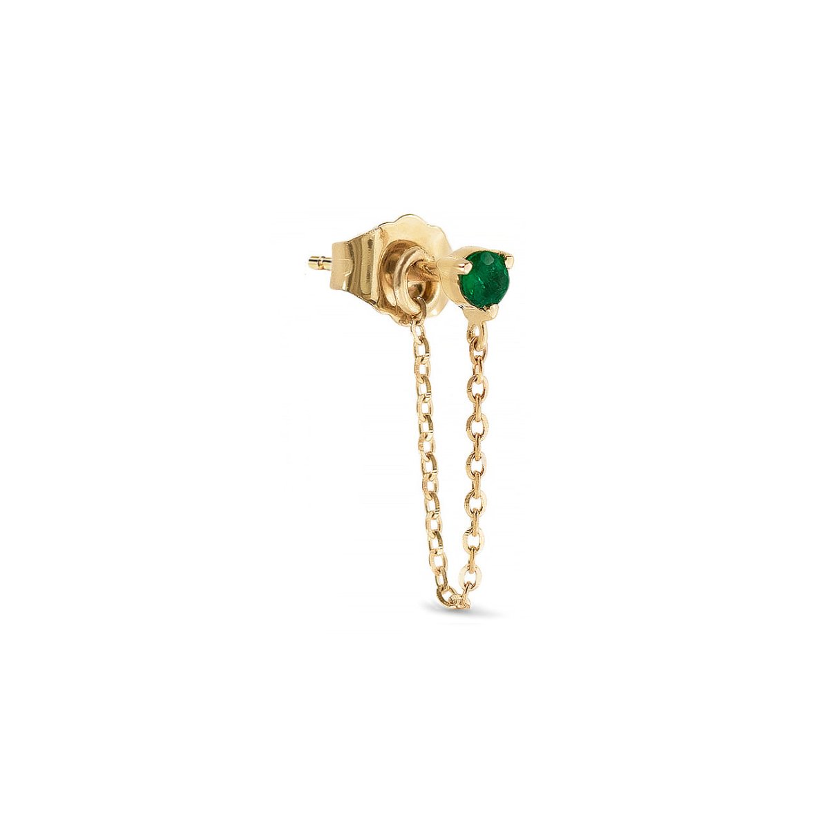 Single Chain Earring Emerald