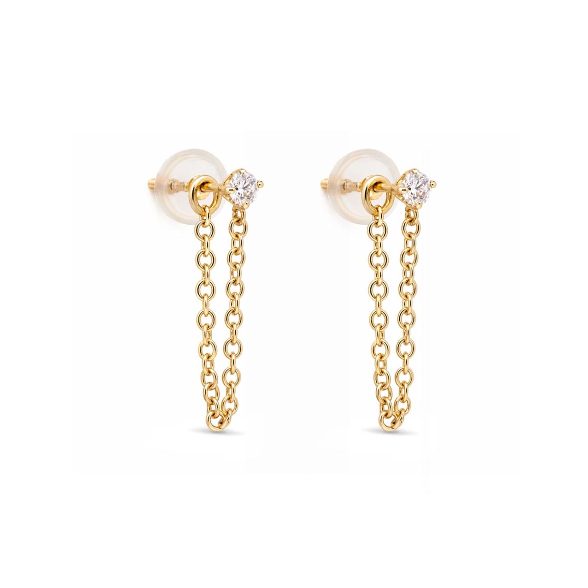 Tiny Pavé Chain Earrings