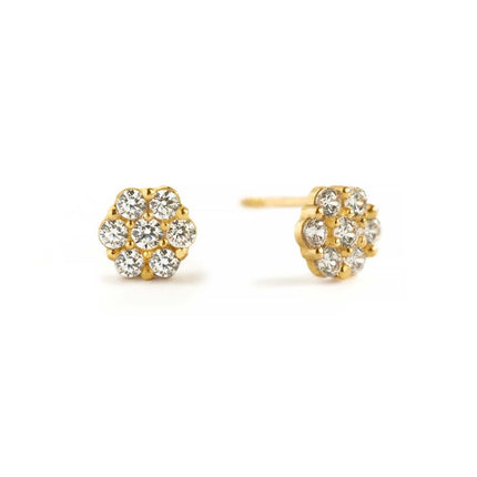 Gemstone Cluster Studs White Zirconia