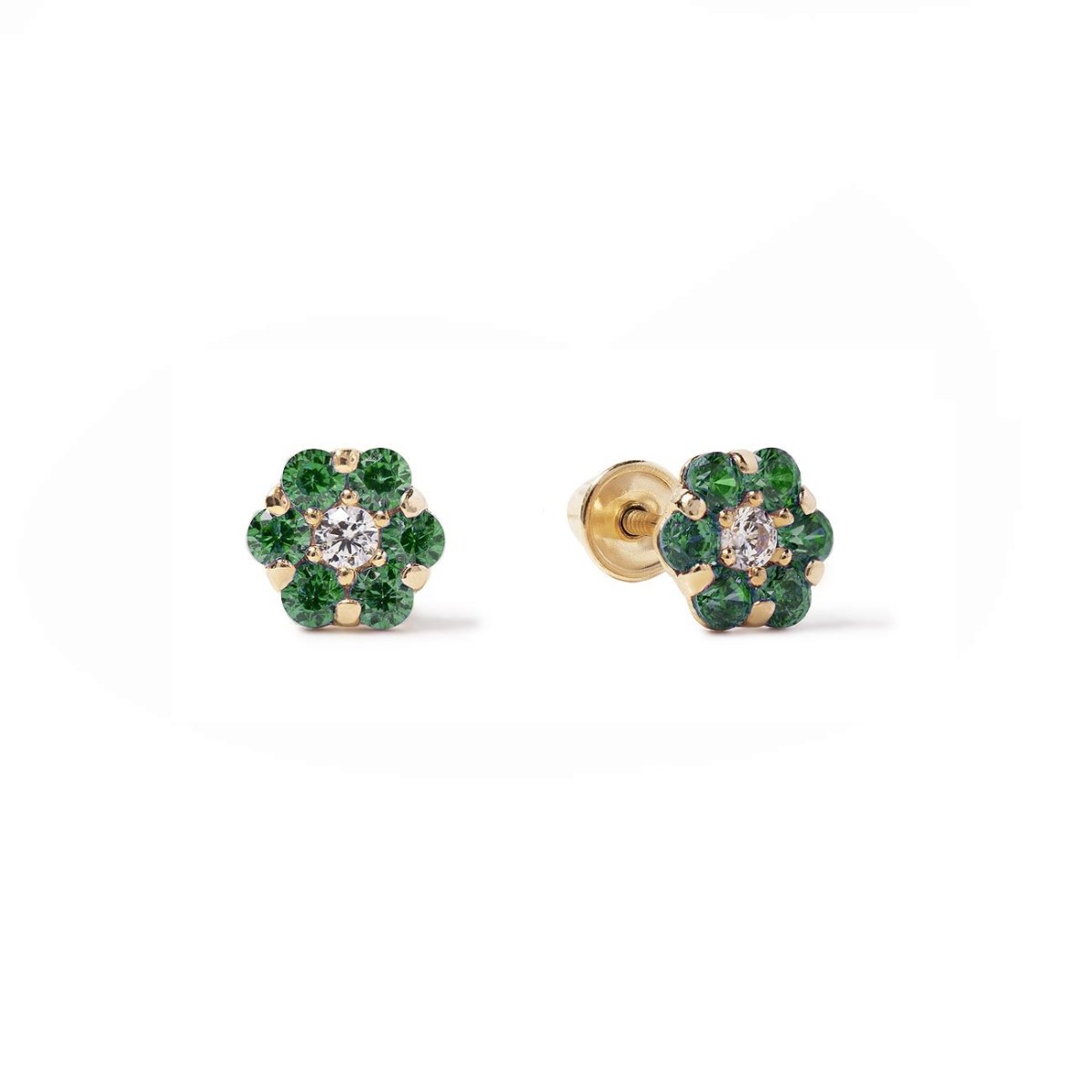 Gemstone Cluster Studs Emerald