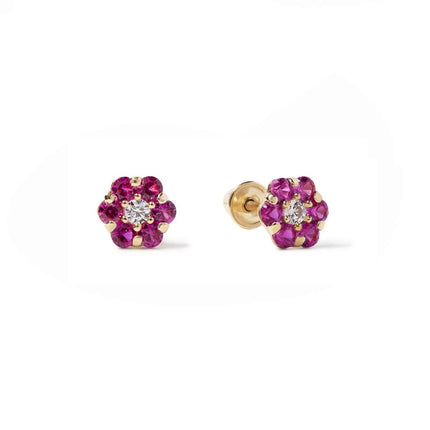 Gemstone Cluster Studs Ruby