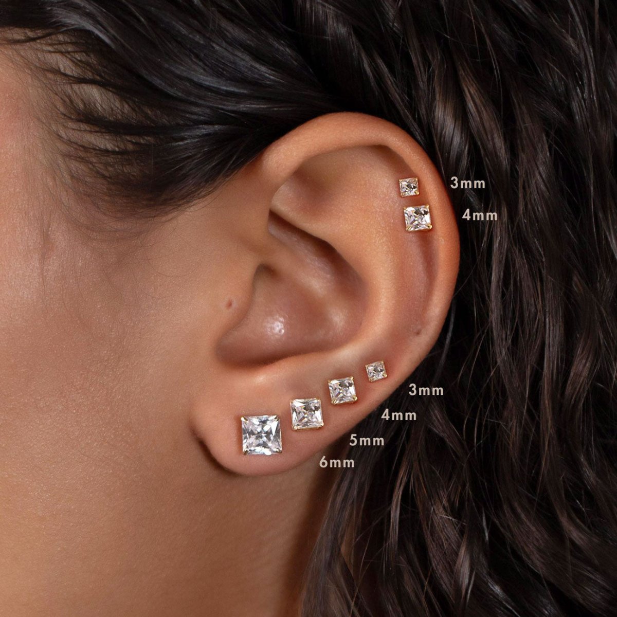 Princess Cut Studs