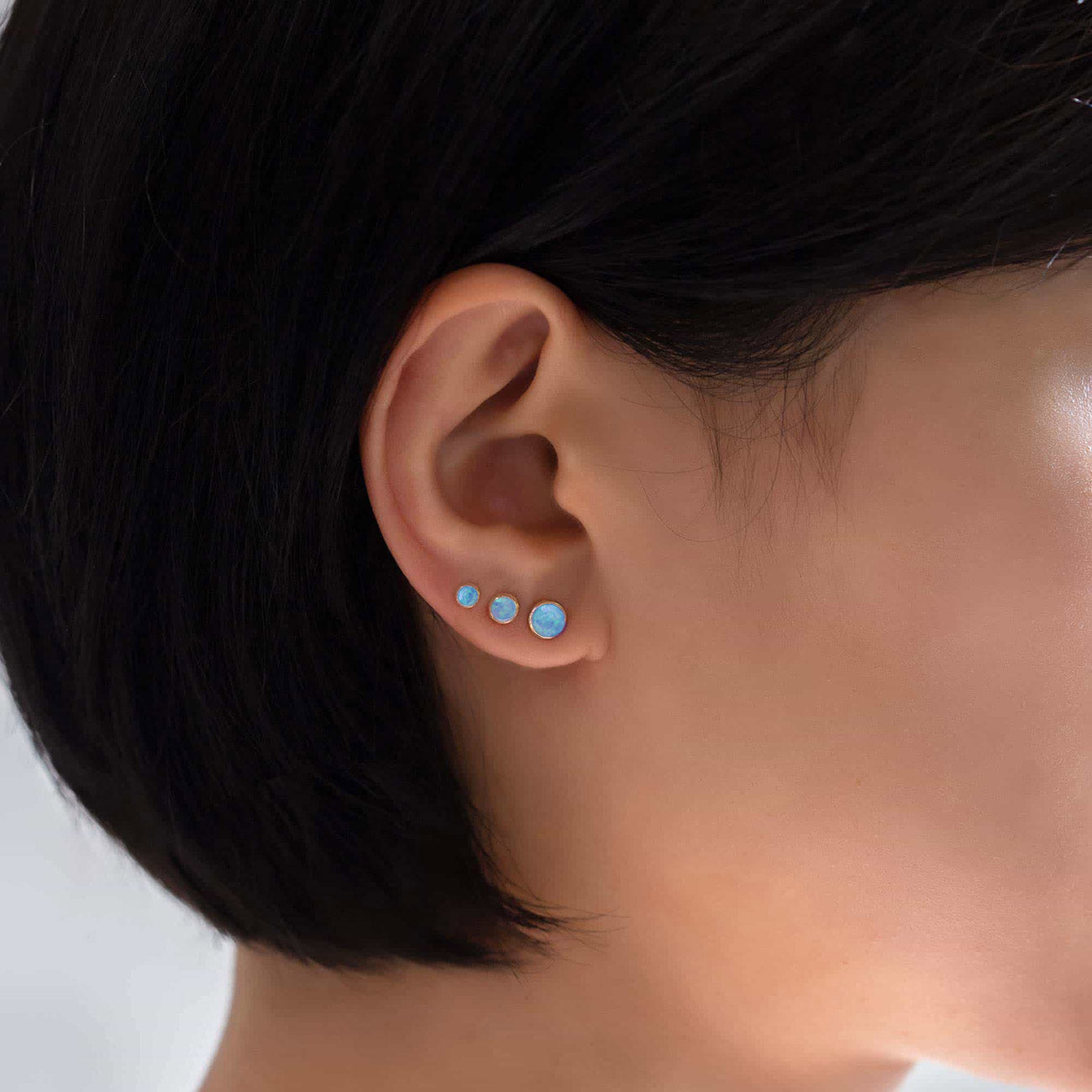 From Right: 6mm, 5mm, 4mm |  #Gemstone_Light Blue Opal