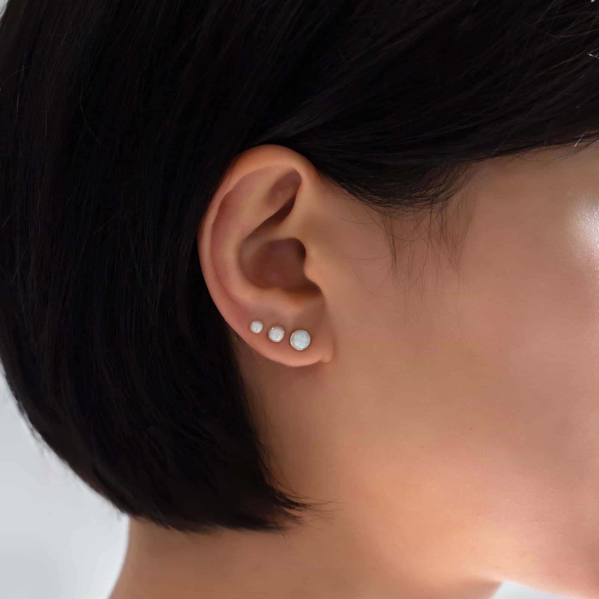 From Right: 6mm, 5mm, 4mm |  #Gemstone_White Opal