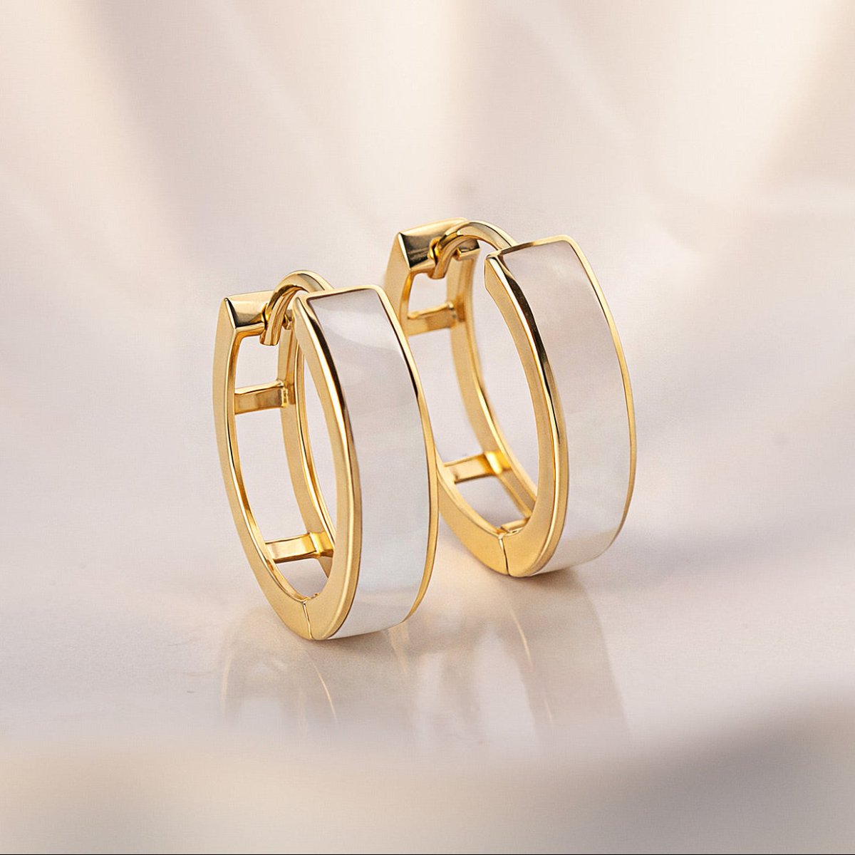 Mother Of Pearl Huggie Hoops