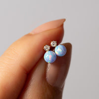 Tiny Opal Crystal Studs Blue Opal