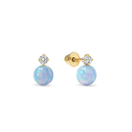 Tiny Opal Crystal Studs Blue Opal