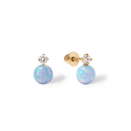 Tiny Opal Crystal Studs Blue Opal