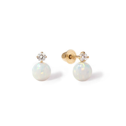 Tiny Opal Crystal Studs White Opal