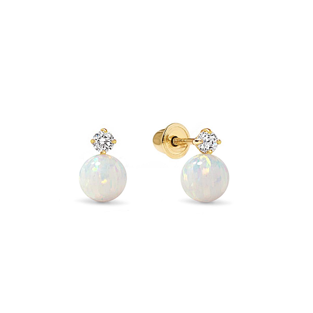 Tiny Opal Crystal Studs White Opal