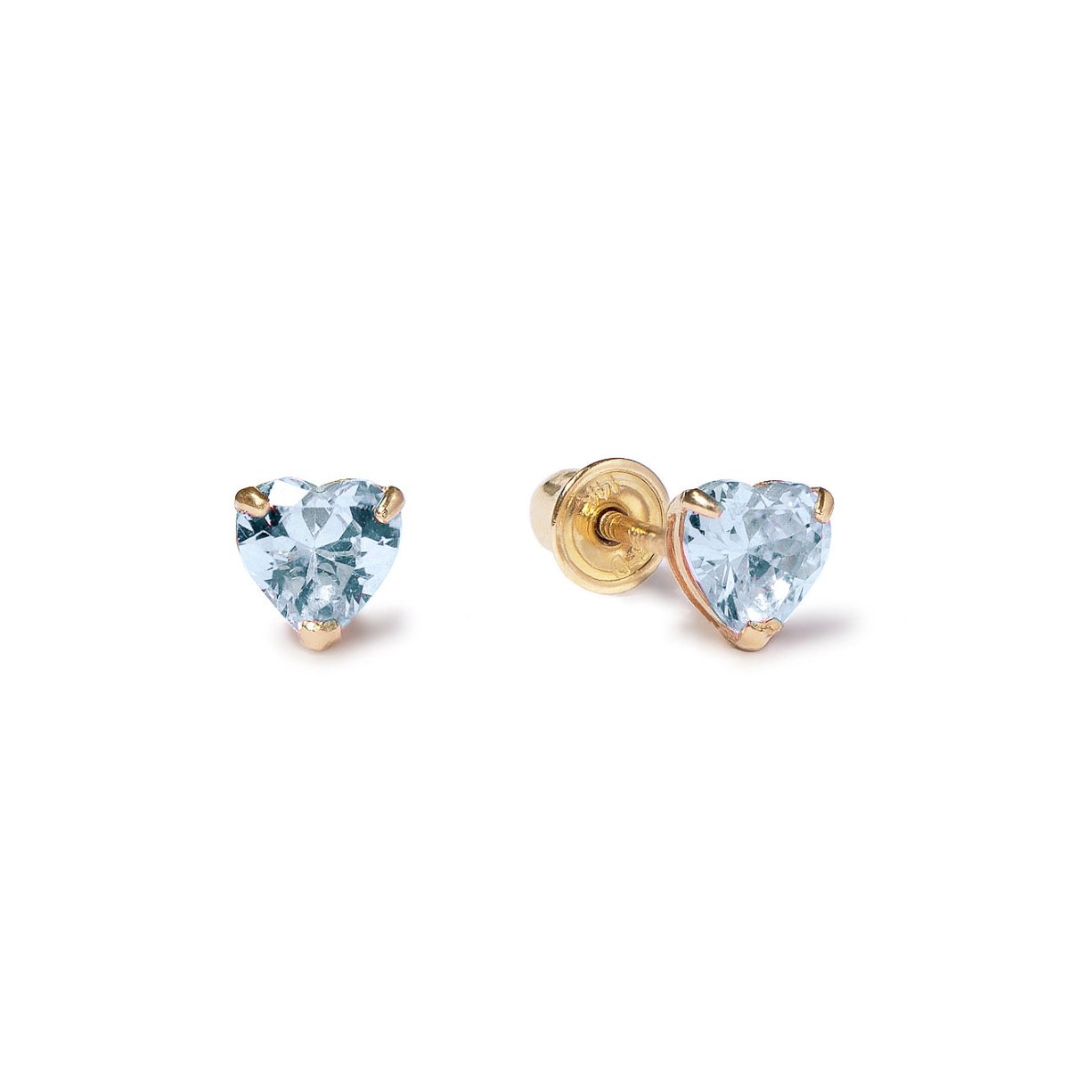 Heart Crystal Gemstone Studs Aquamarine