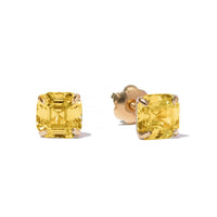 Asscher Cut Gemstone Studs Citrine