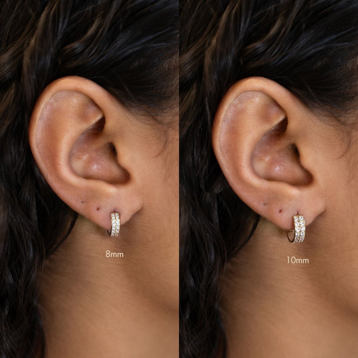 Double Row Pavé Huggies