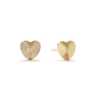 Diamond-cut Heart Studs