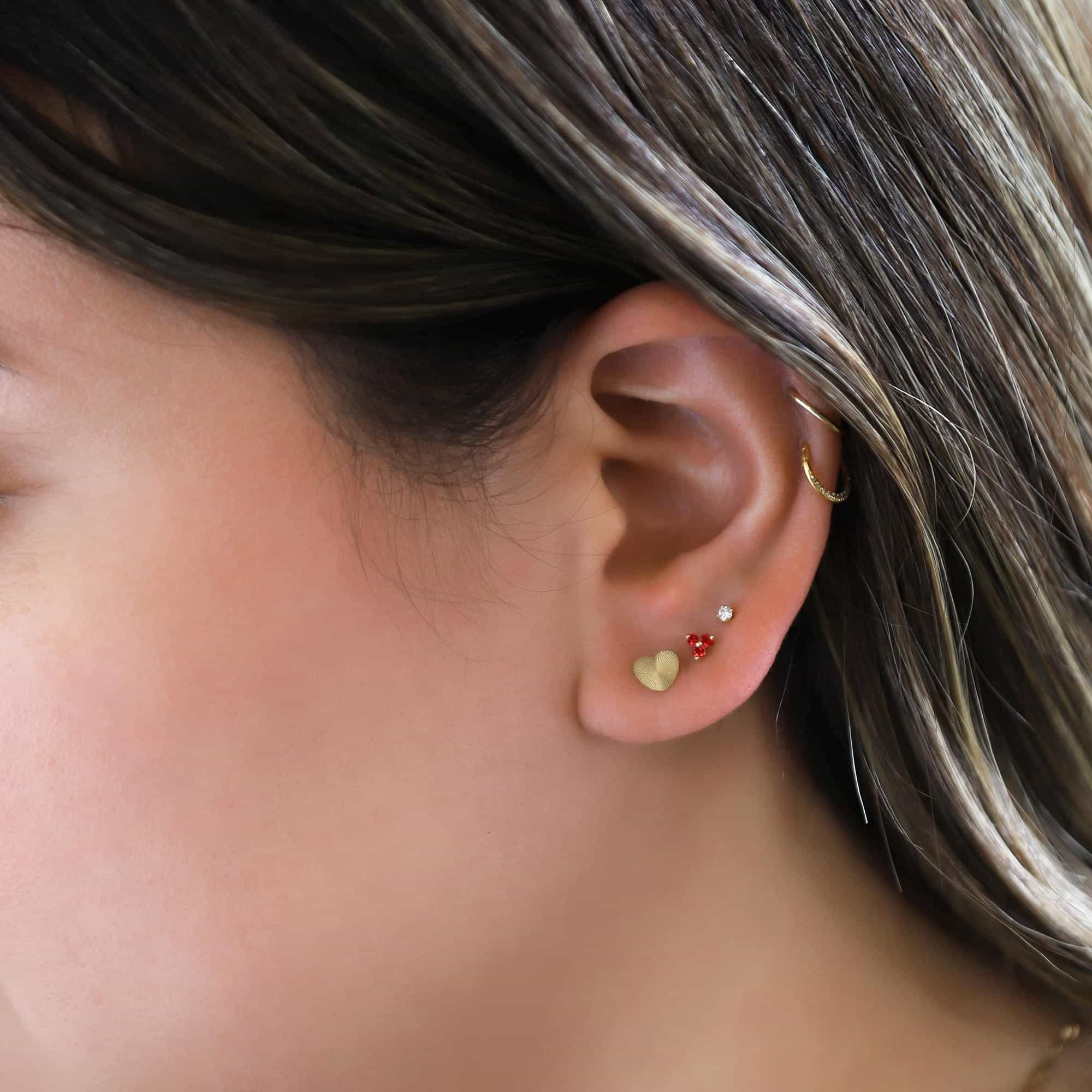 Gemstone Clover Studs Ruby