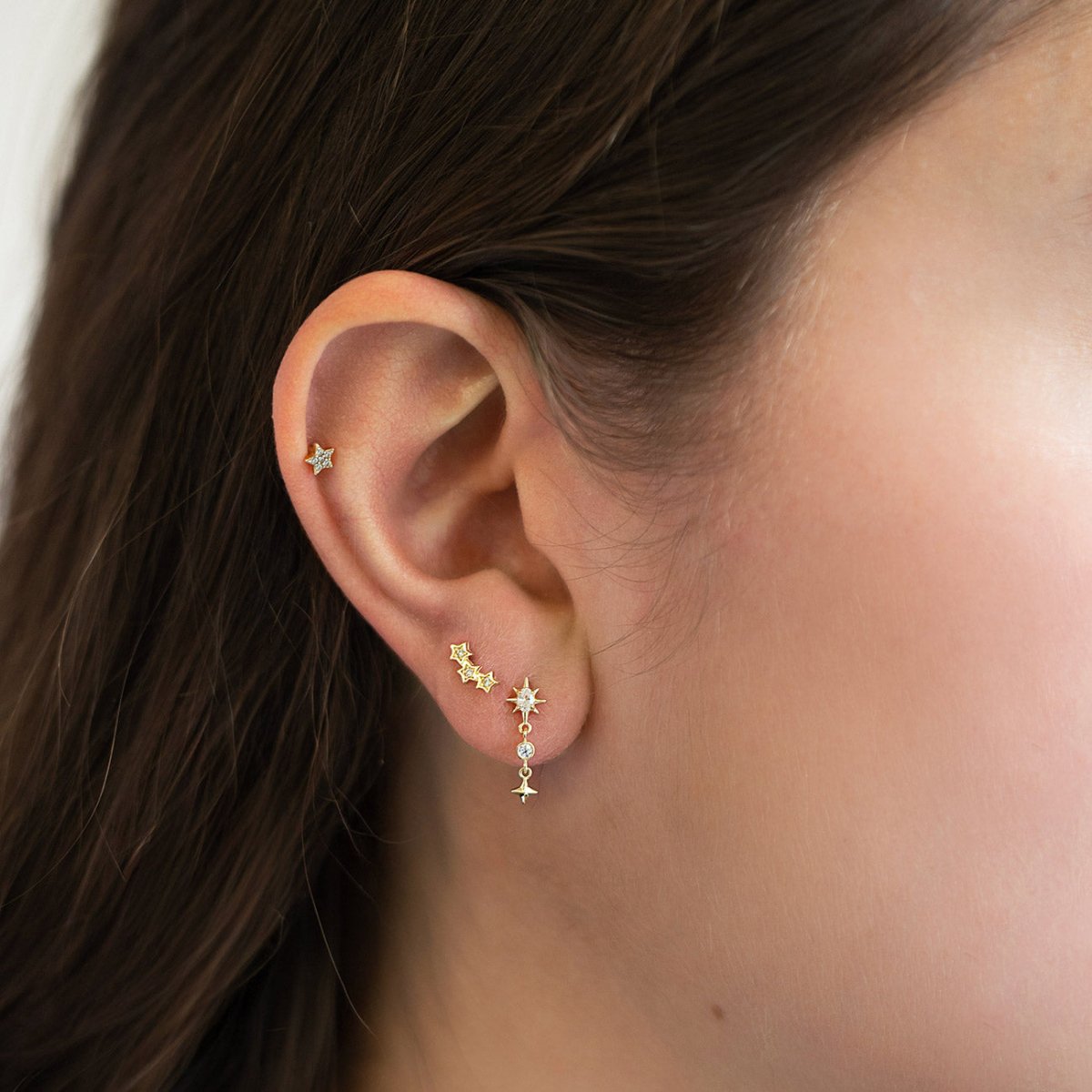 Micro Pavé Star Flat Back Stud