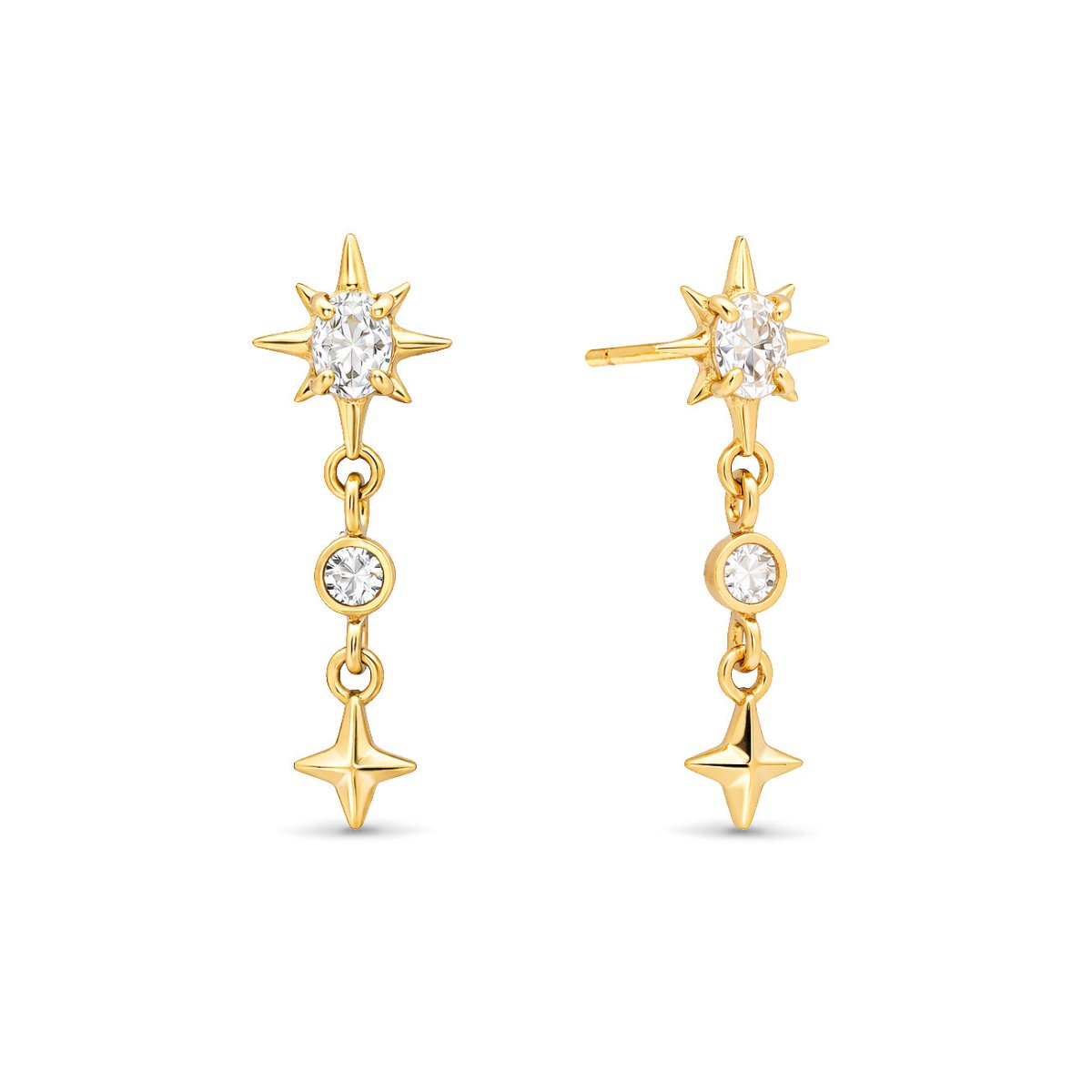 Dainty Starburst Drop Earrings