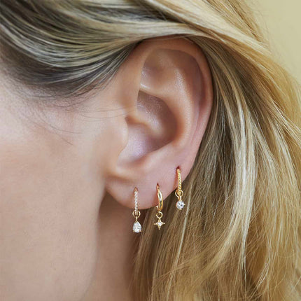 Tiny Gemstone Earring Charm Moissanite
