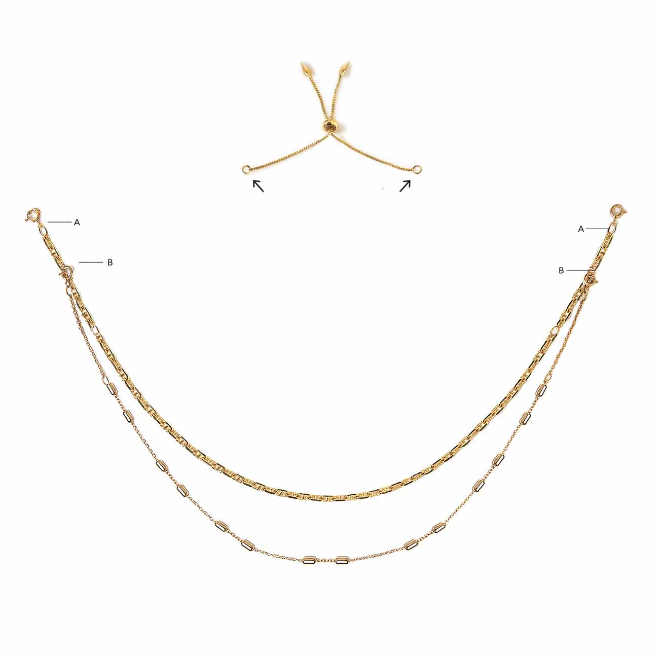 Gold Choker Necklace Extender, Jewelry Extension