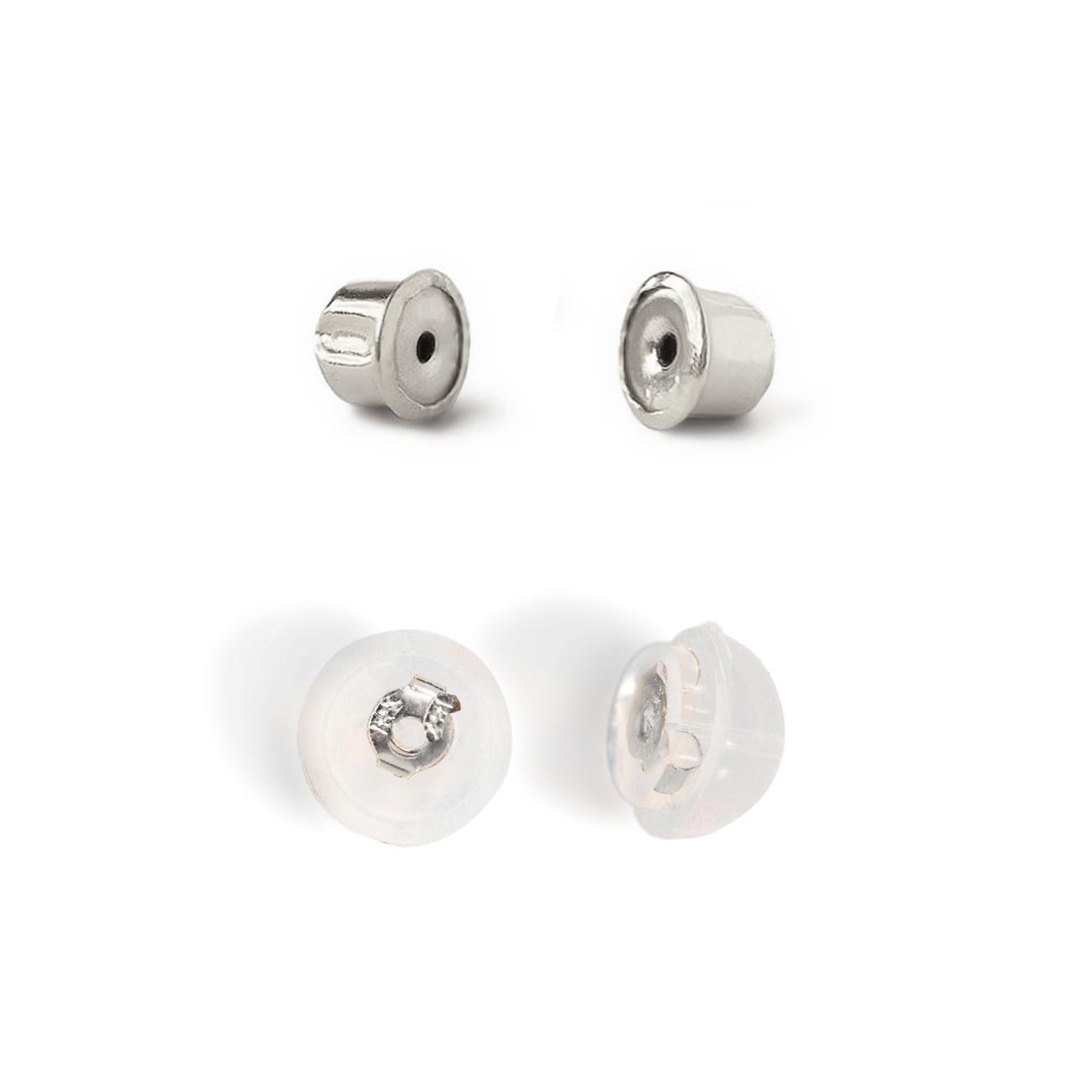 Screwback Baby Studs, 14K White Gold Screwback Baby Studs, 14K White Gold