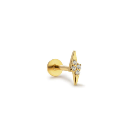 Tiny Lightning Pavé Flat Stud