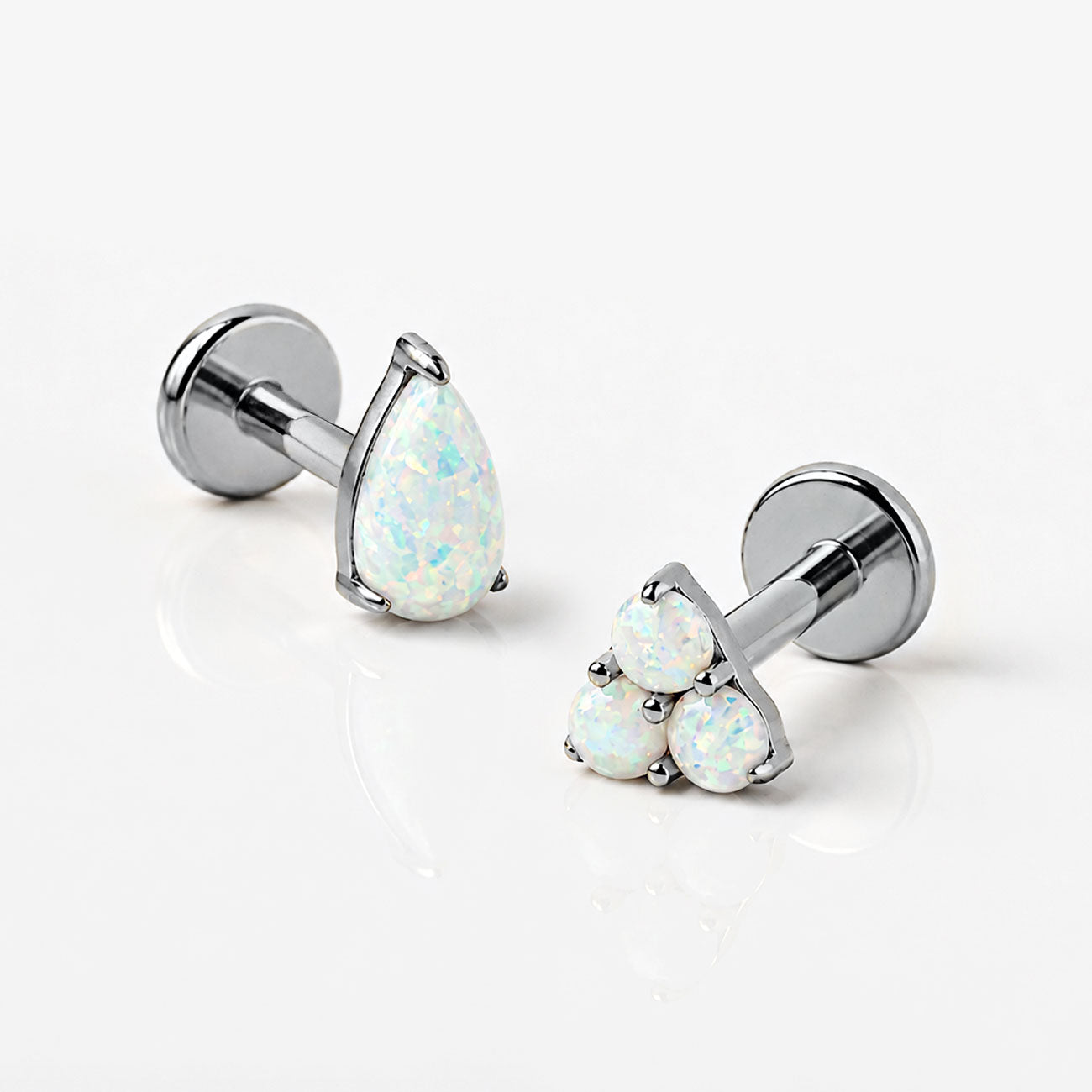 Pear-Shaped Opal Flat Back Stud
