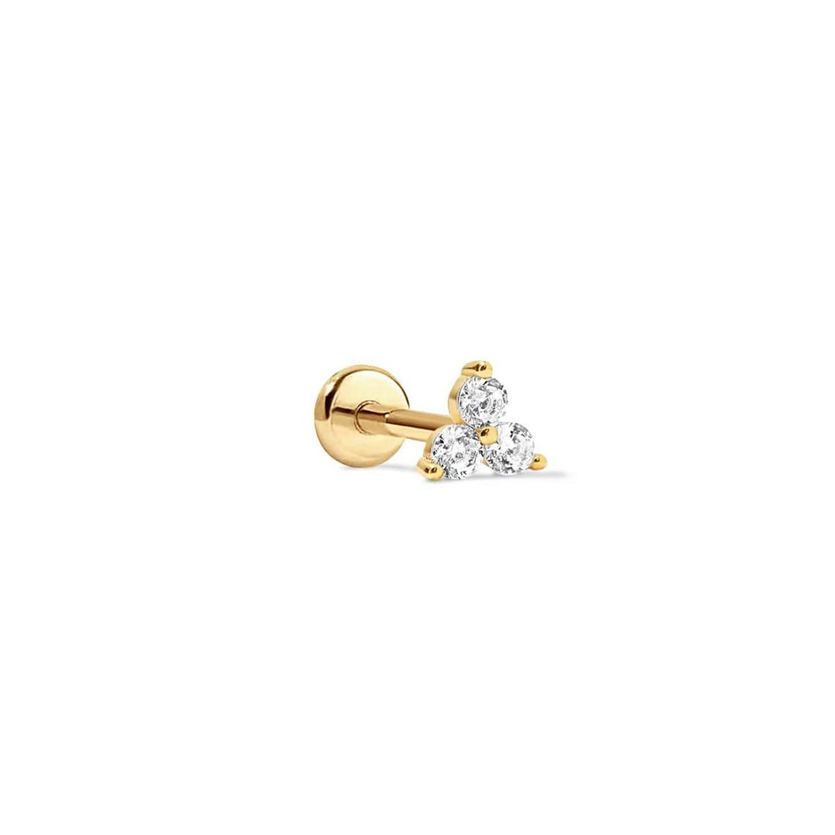 Tiny Clover Gemstone Flat Back Stud