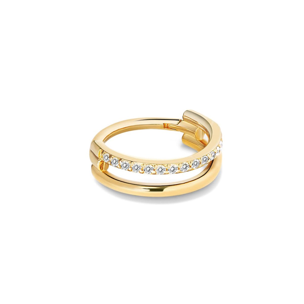 Double Hoop Pavé Cartilage Earring