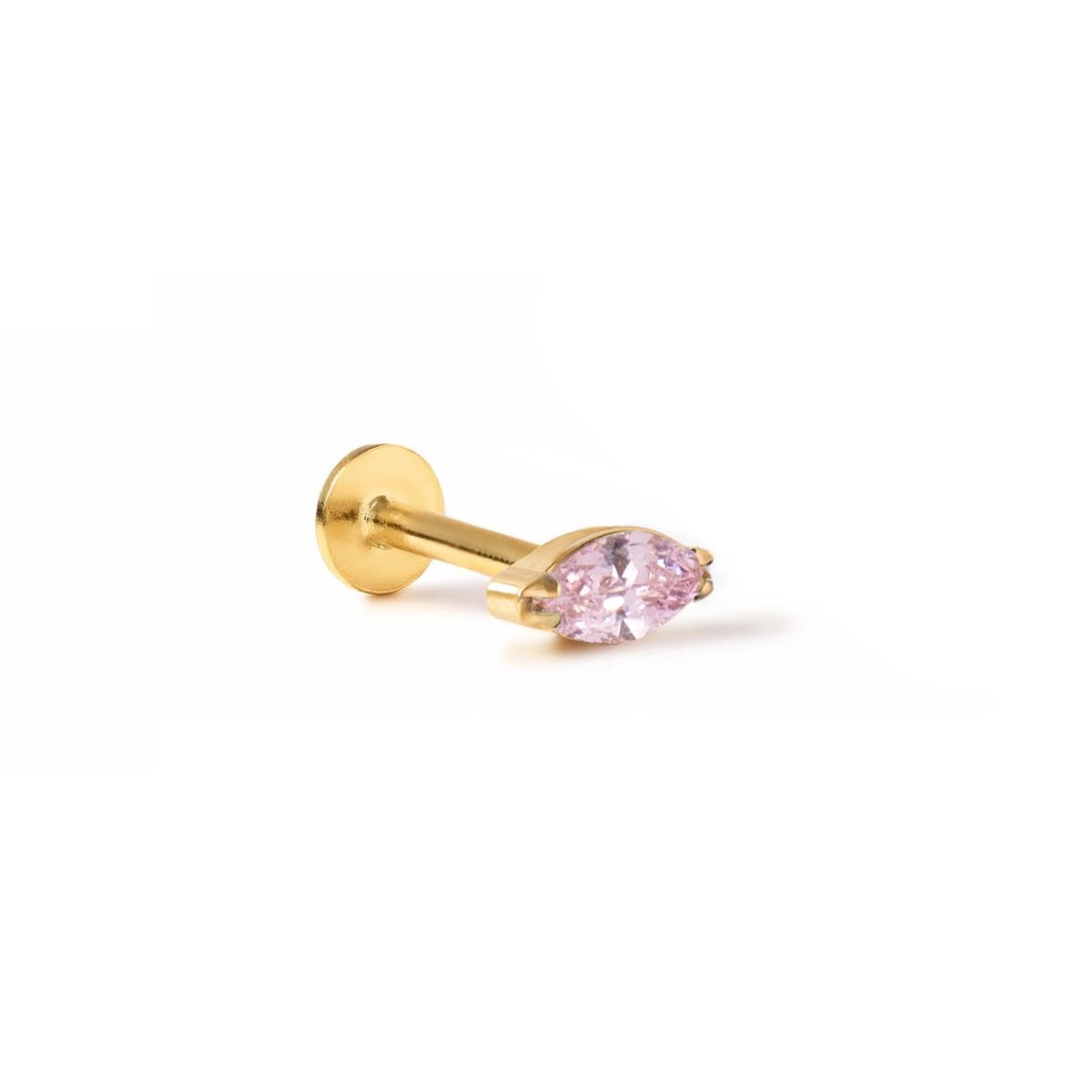 Tiny Marquise Gemstone Stud Pink Sapphire