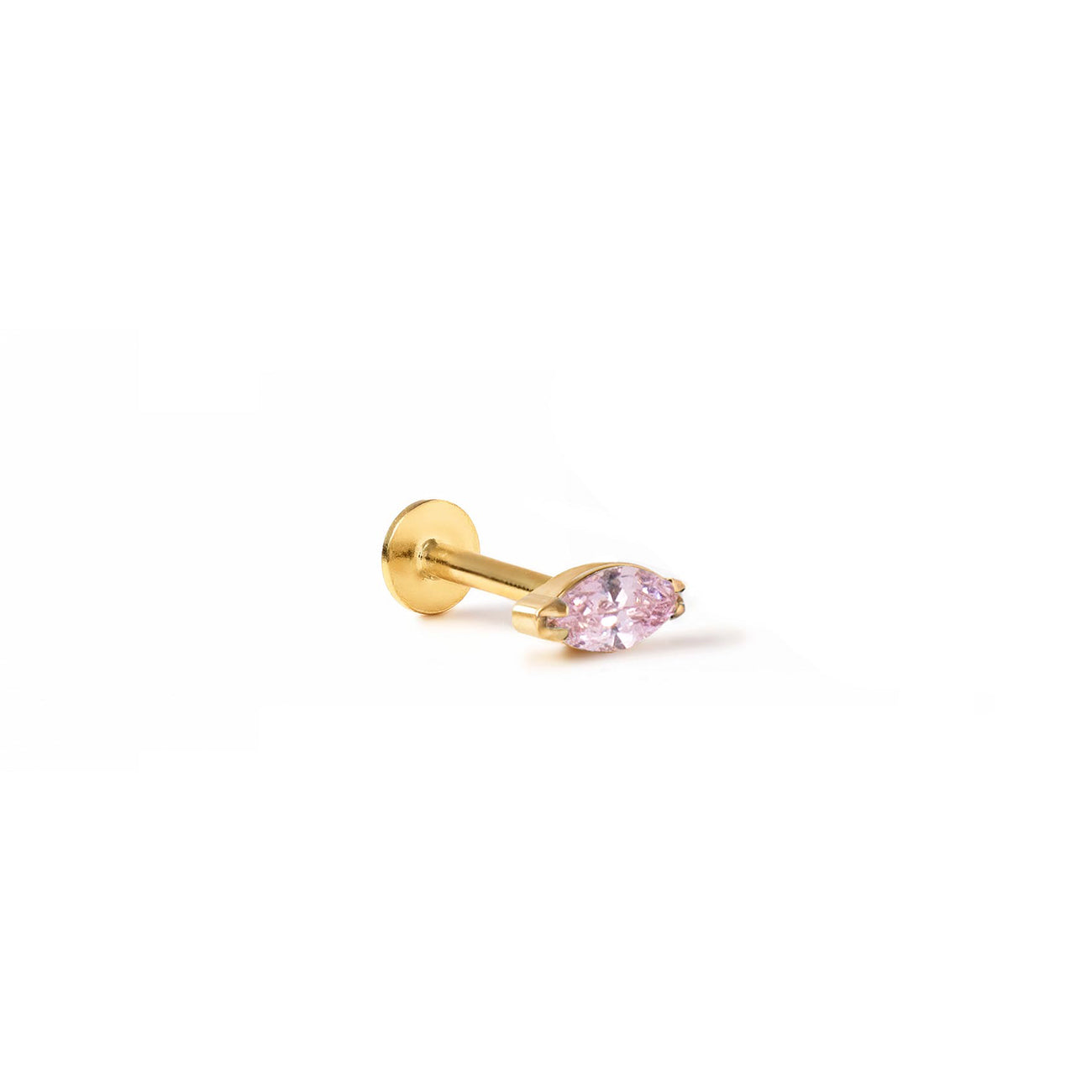 Tiny Marquise Gemstone Stud Pink Sapphire