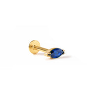 Tiny Marquise Gemstone Stud Blue Sapphire