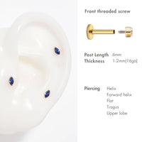 Tiny Marquise Gemstone Stud Blue Sapphire