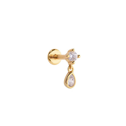 Crystal Pear Dangle Flat Back Stud