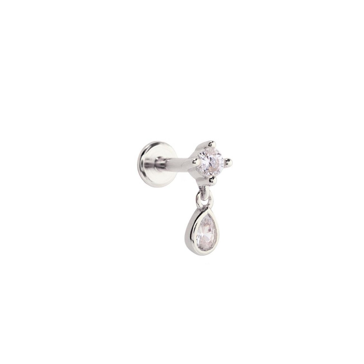 Crystal Pear Dangle Flat Back Stud