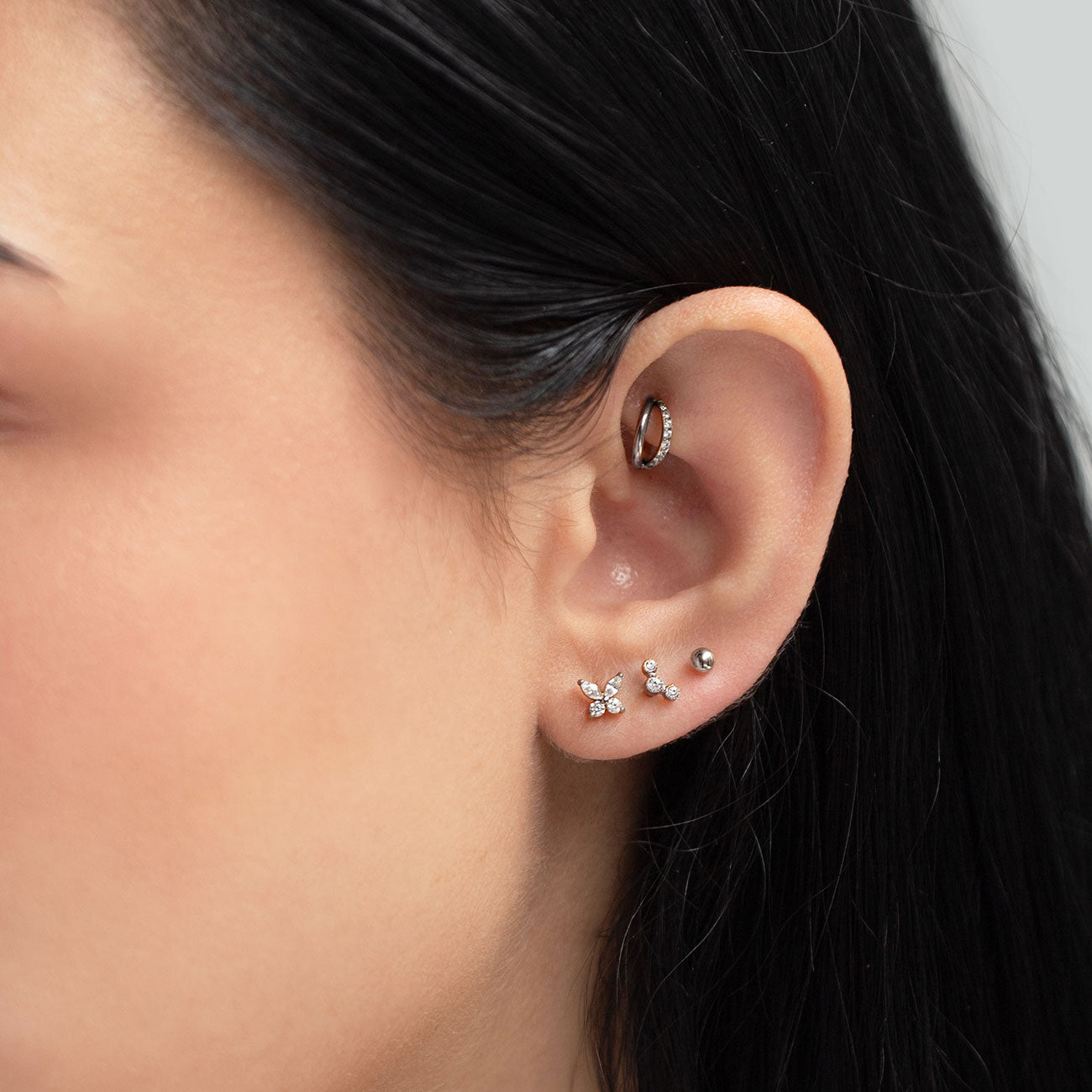 Pavé and Hoop Single Earring