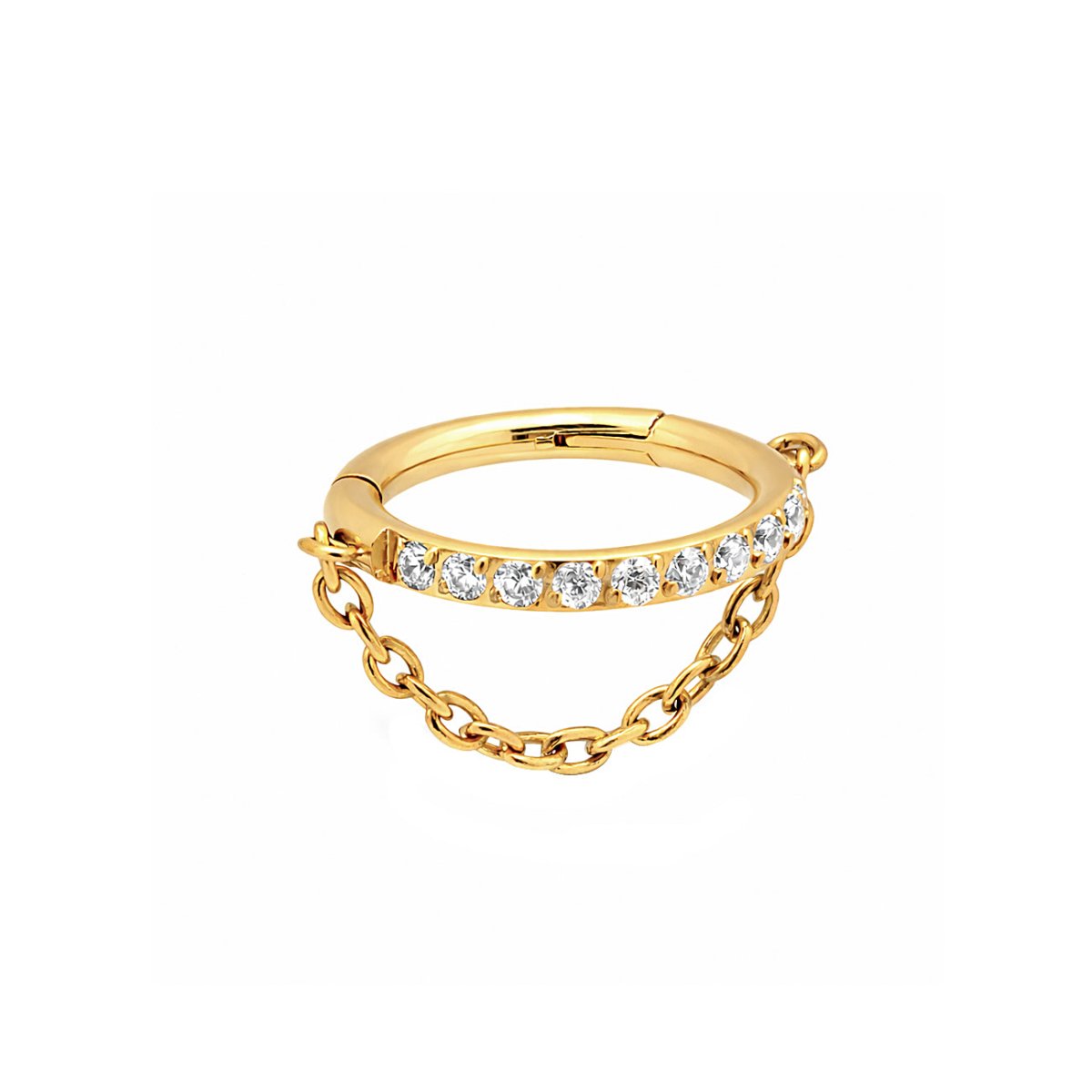 Cartilage Crystal Chain Hoop