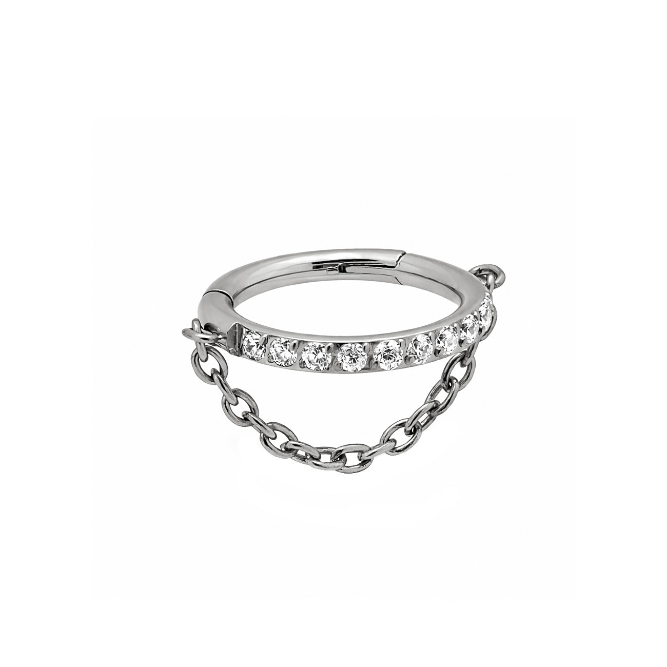 Cartilage Crystal Chain Hoop