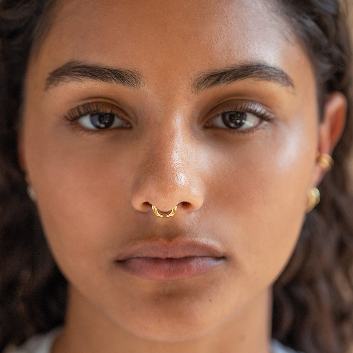 Bold Ridge Cartilage Hoop Earring