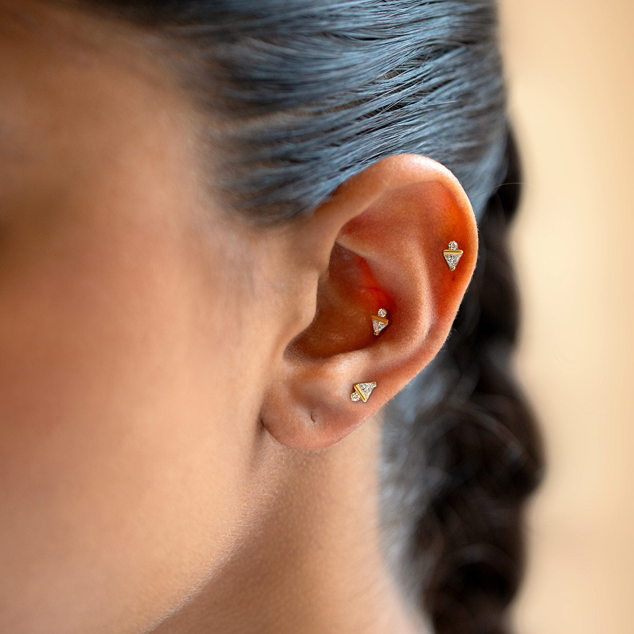 Triangle Deco Flat Back Stud