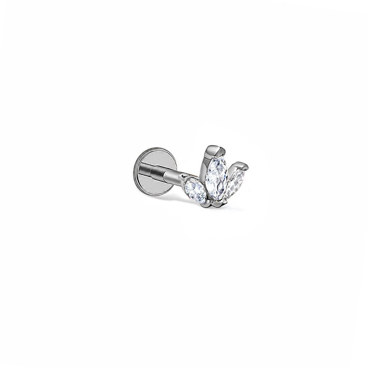 Trio Marquise Flat Back Earring