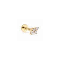 Tiny Quad Crystal Flat Back Stud