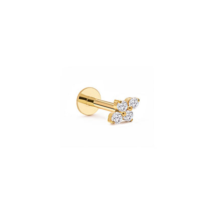 Tiny Quad Crystal Flat Back Stud