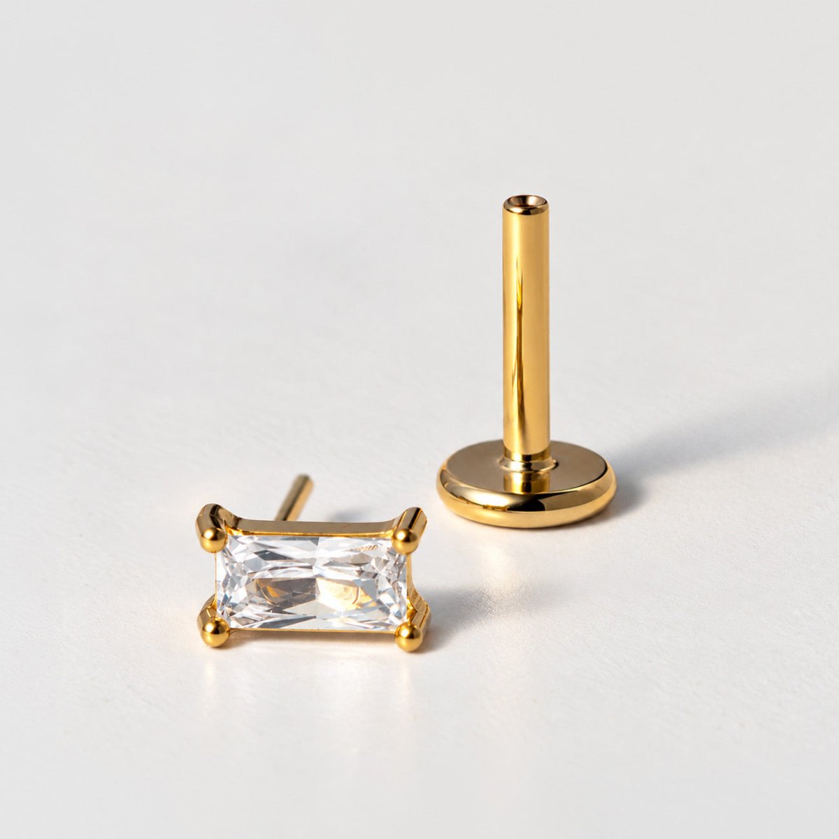 Crystal Baguette Flat Back Stud