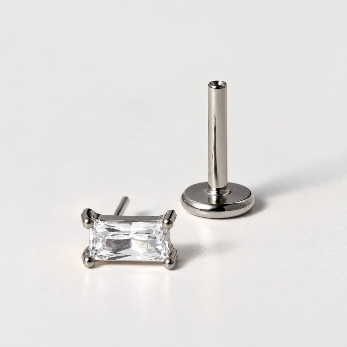 Crystal Baguette Flat Back Stud